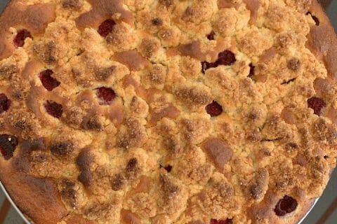 Cliquez pour zoomer ! Crumb cake framboises Thermomix par Rachou