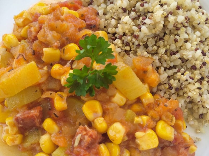 Cliquez pour zoomer ! Poêlée de courgettes à la mexicaine Thermomix par aurele03