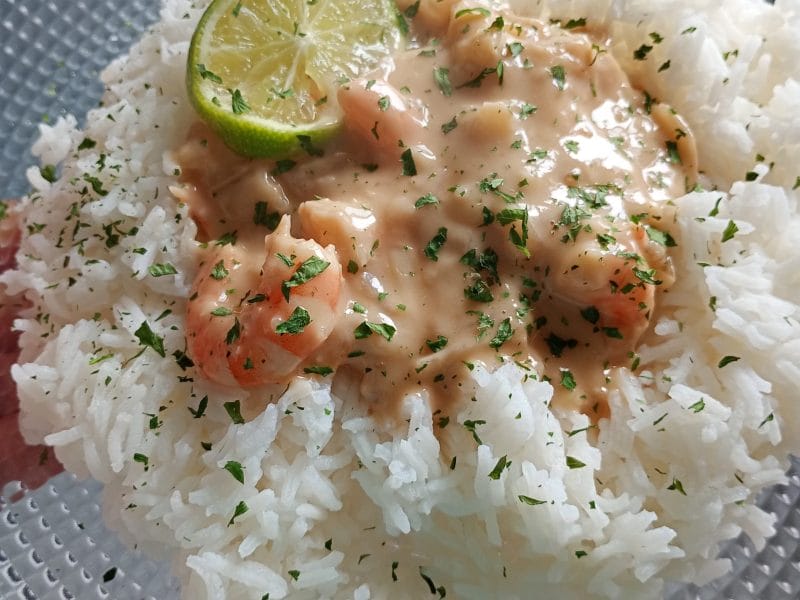 Cliquez pour zoomer ! Crevettes miel sésame au lait de coco Thermomix par maella95