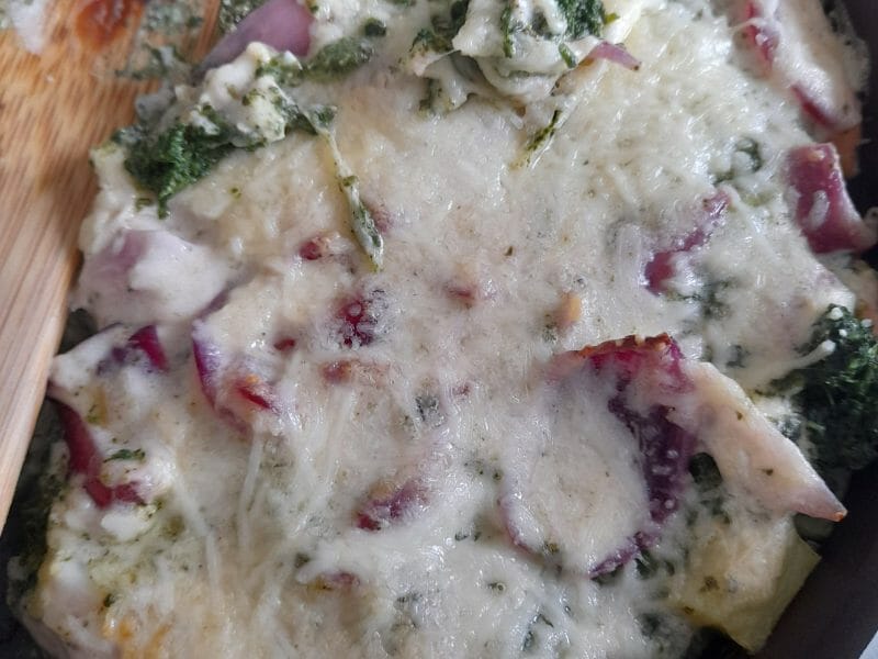 Cliquez pour zoomer ! Gratin de pommes de terre, saumon et épinards Thermomix par maella95