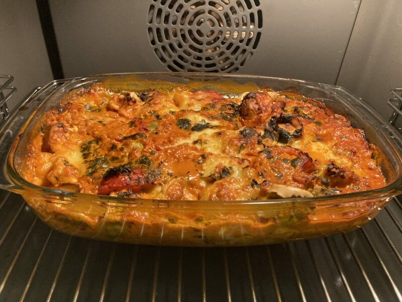 Cliquez pour zoomer ! Gratin de tortellini tomate mozzarella Thermomix par Balego 👩🏼🍳