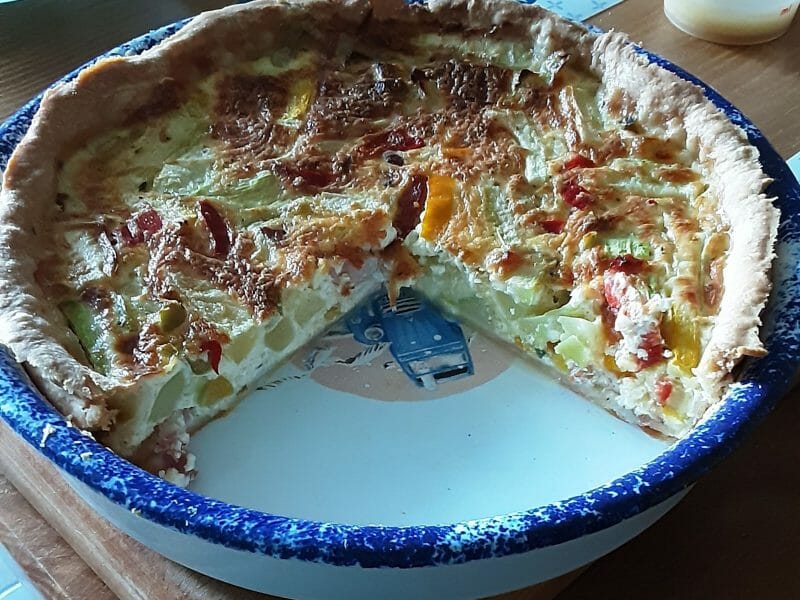 Cliquez pour zoomer ! Quiche poivrons et courgettes Thermomix par mtartinette