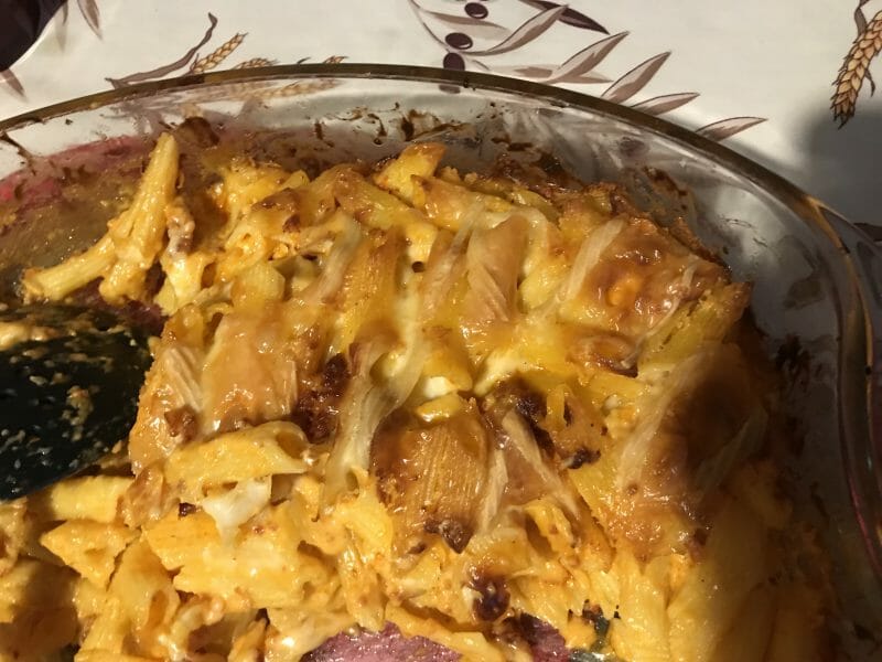 Cliquez pour zoomer ! Gratin de macaroni reblochon et chorizo Thermomix par Marie82