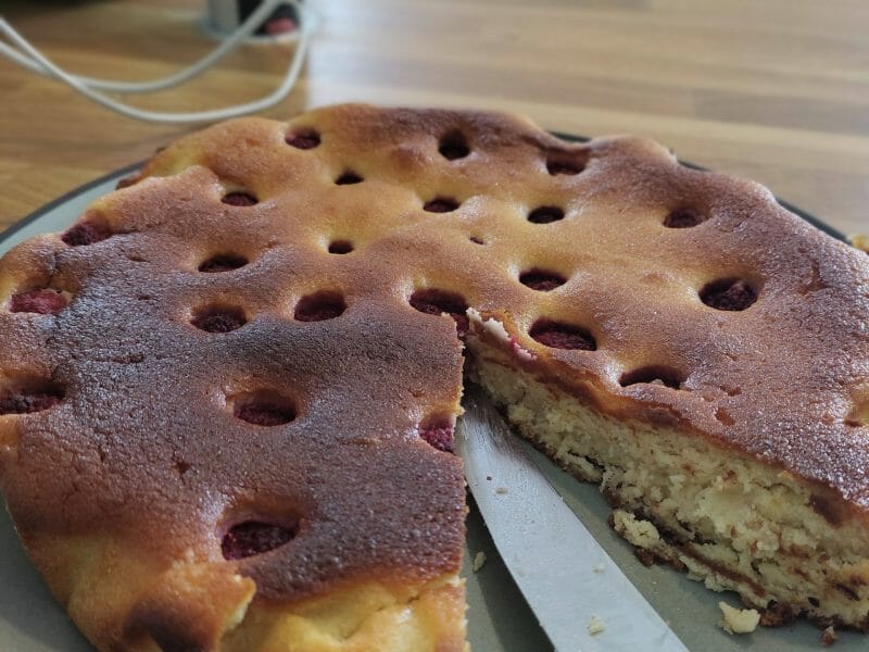 Cliquez pour zoomer ! Gâteau à la ricotta, amandes et framboises Thermomix par magali_121