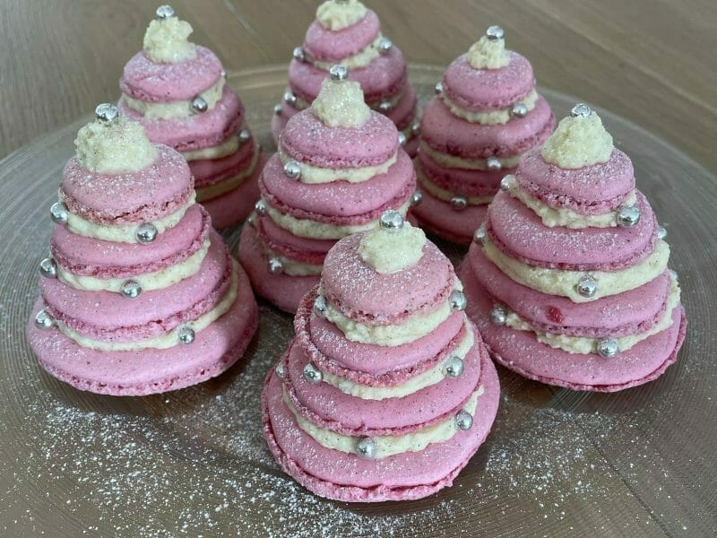 Cliquez pour zoomer ! Sapins de macarons à la framboise Thermomix par sarah8