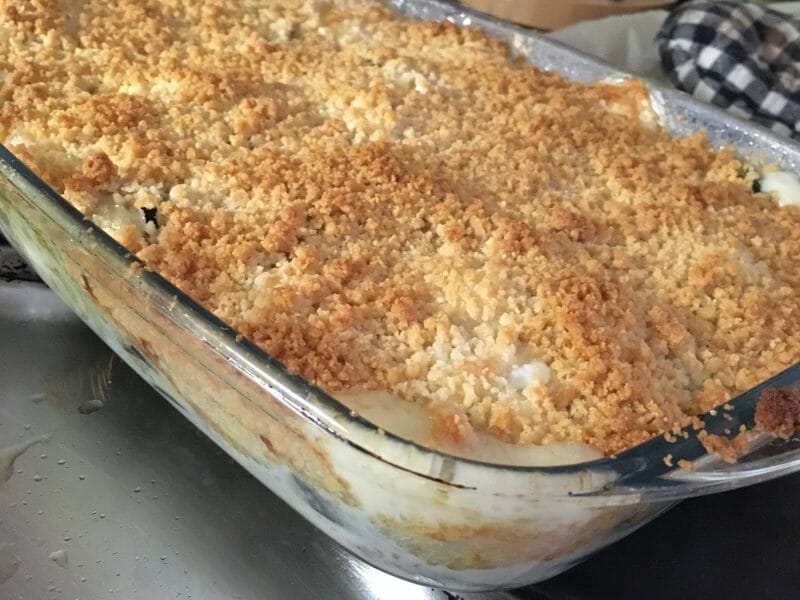 Cliquez pour zoomer ! Crumble courgettes, chèvre et lardons Thermomix par Lauriane14