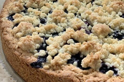 Cliquez pour zoomer ! Gâteau aux myrtilles façon crumble Thermomix par lilirego
