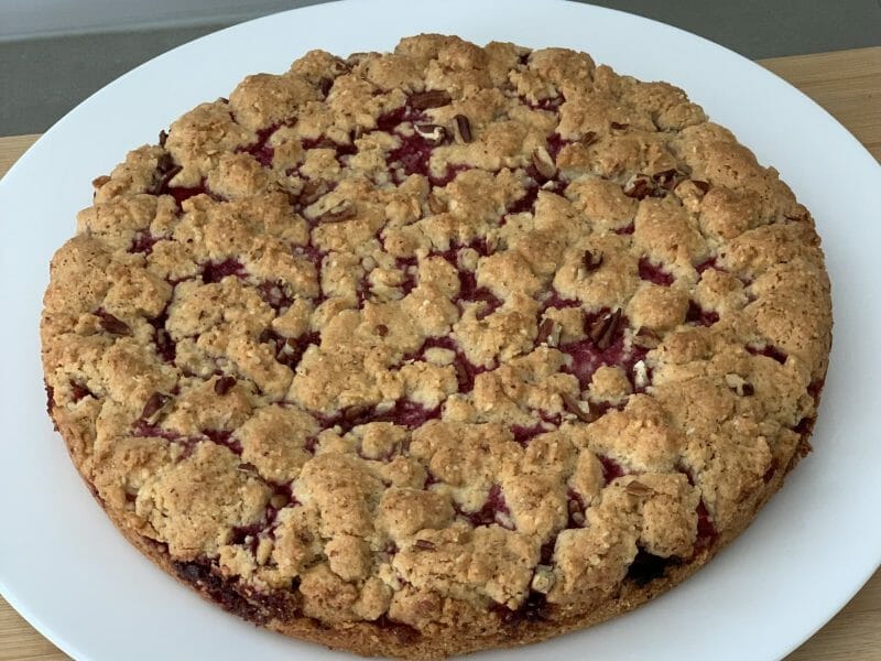 Cliquez pour zoomer ! Cookie-crumble rhubarbe framboises Thermomix par lilirego