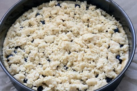 Cliquez pour zoomer ! Gâteau aux myrtilles façon crumble Thermomix par lilirego