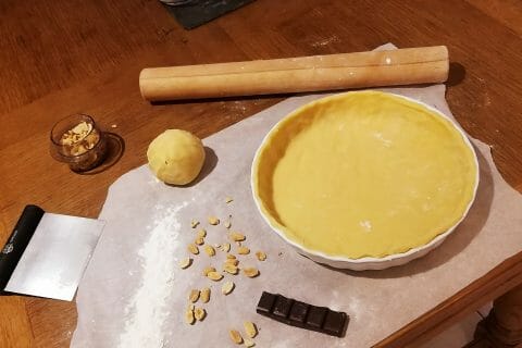 Cliquez pour zoomer ! Tarte au chocolat et cacahuètes caramélisées Thermomix par stephanie_491