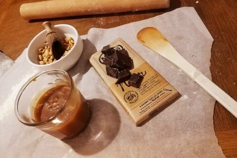 Cliquez pour zoomer ! Tarte au chocolat et cacahuètes caramélisées Thermomix par stephanie_491