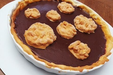 Cliquez pour zoomer ! Tarte au chocolat et cacahuètes caramélisées Thermomix par stephanie_491