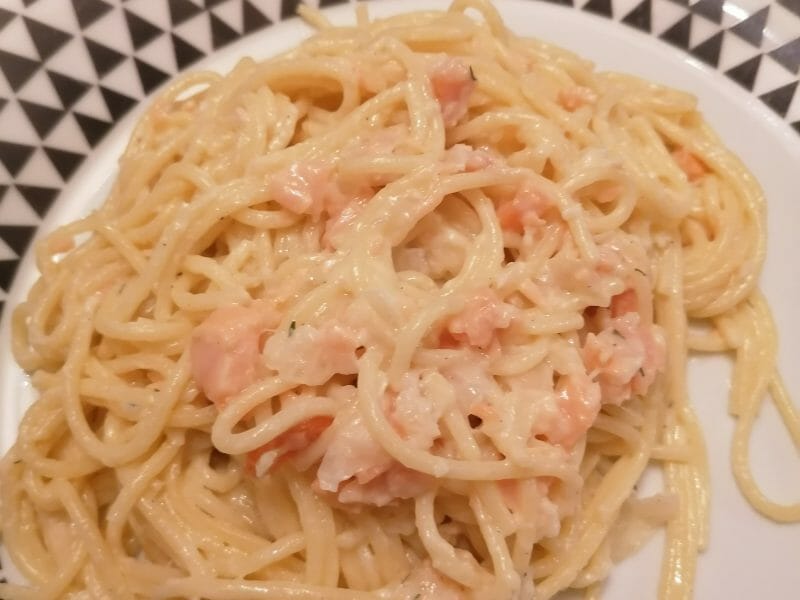 Cliquez pour zoomer ! Spaghettis au saumon fumé Thermomix par gueshinha28