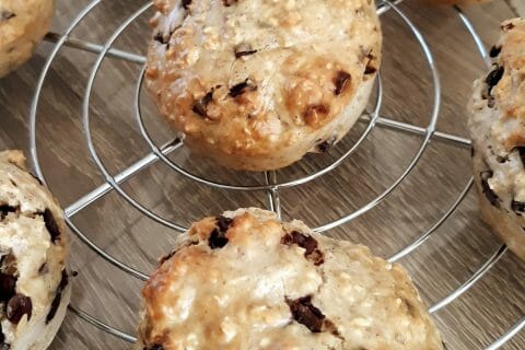Cliquez pour zoomer ! Muffins au son d’avoine et aux pépites de chocolat Thermomix par Lesfillescuisinent