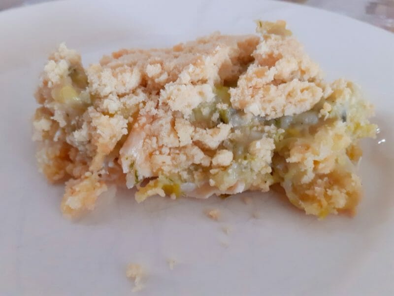 Cliquez pour zoomer ! Crumble de saumon et poireaux Thermomix par Lesfillescuisinent