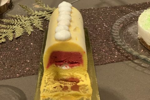Cliquez pour zoomer ! Bûche glacée mangue et framboise Thermomix par lilou85310