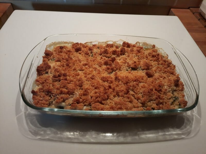Cliquez pour zoomer ! Crumble courgettes, chèvre et lardons Thermomix par simomone