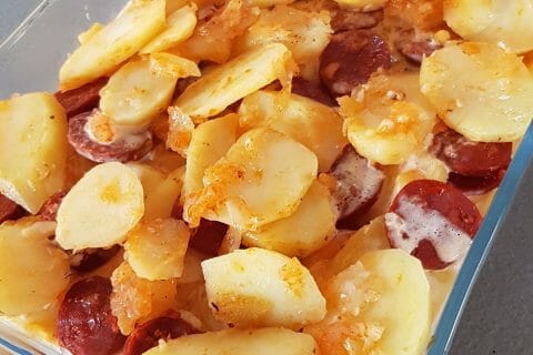 Cliquez pour zoomer ! Gratin de pommes de terre au chorizo au Thermomix