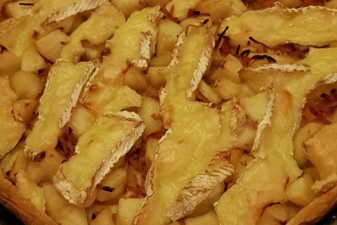 Cliquez pour zoomer ! Tarte au camembert, pommes et lardons au Thermomix