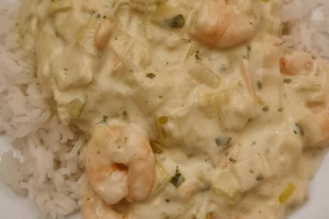 Cliquez pour zoomer ! Crevettes roses aux poireaux Thermomix par aliasval59