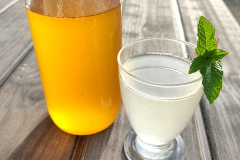 Cliquez pour zoomer ! Sirop de thé glacé – Ice tea citron menthe Thermomix par nathalie90400