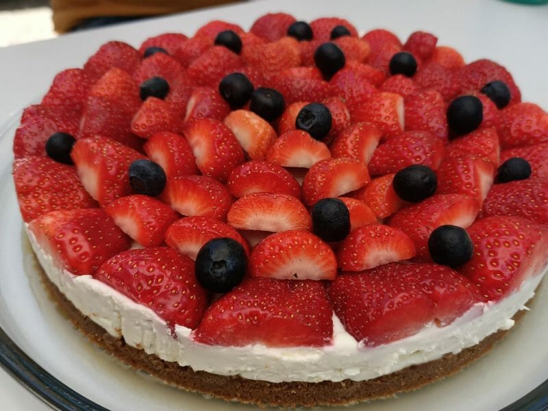 Cliquez pour zoomer ! Tarte aux fraises sans cuisson Thermomix par Krismix
