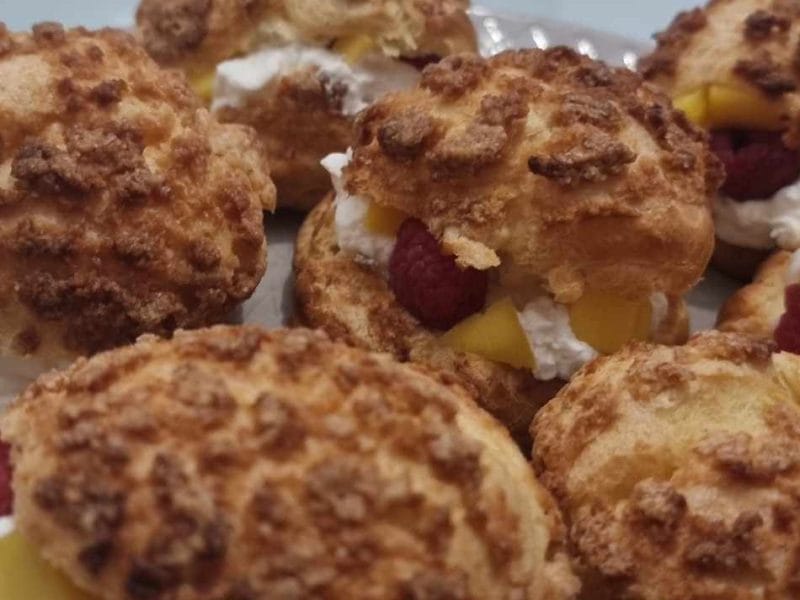 Cliquez pour zoomer ! Choux craquelin fraises chantilly Thermomix par anne-cha_1