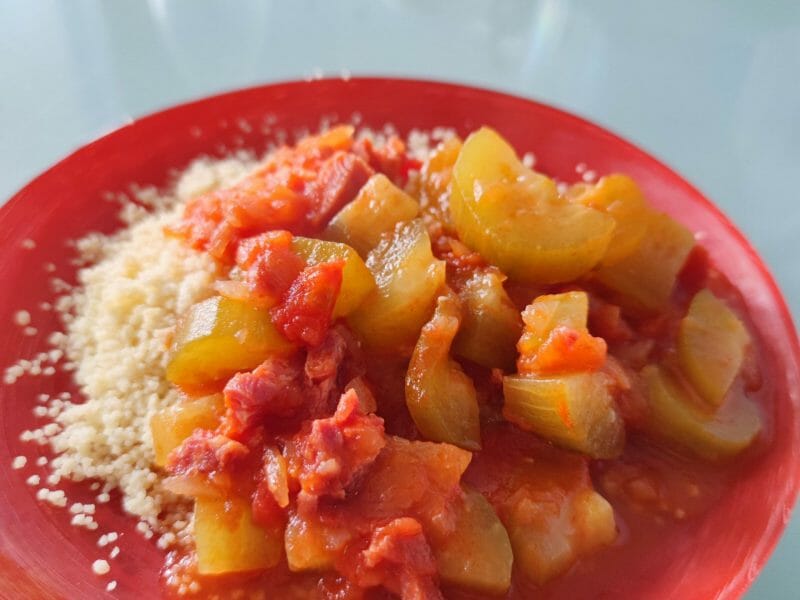 Cliquez pour zoomer ! Concombre cuit lardons tomate paprika Thermomix par BriBriNes54