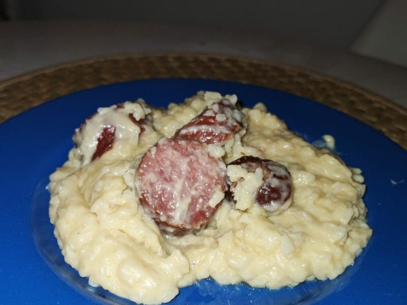 Cliquez pour zoomer ! Risotto à la saucisse fumée et au comté Thermomix par emilie_544