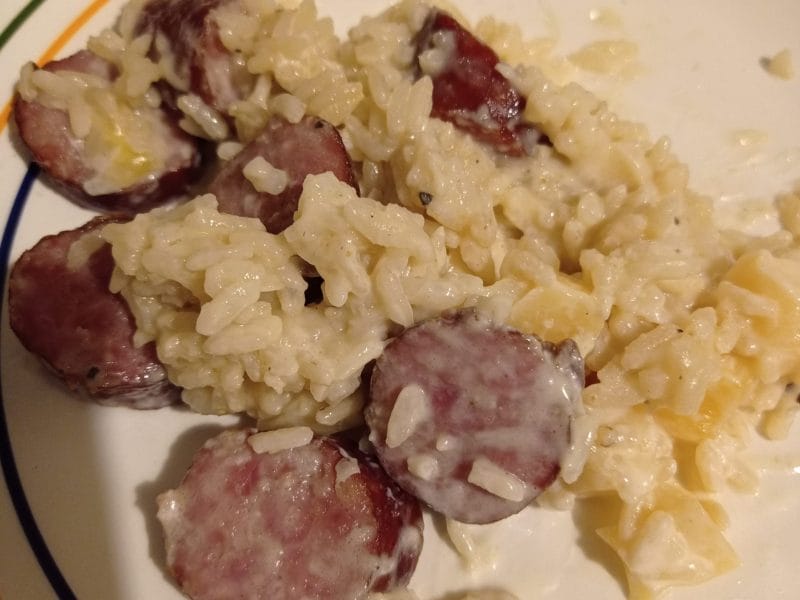 Cliquez pour zoomer ! Risotto à la saucisse fumée et au comté Thermomix par c72chris