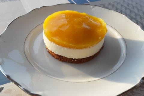 Cliquez pour zoomer ! Panna cotta citron sur sablé spéculoos et miroir de mangue Thermomix par Dany33