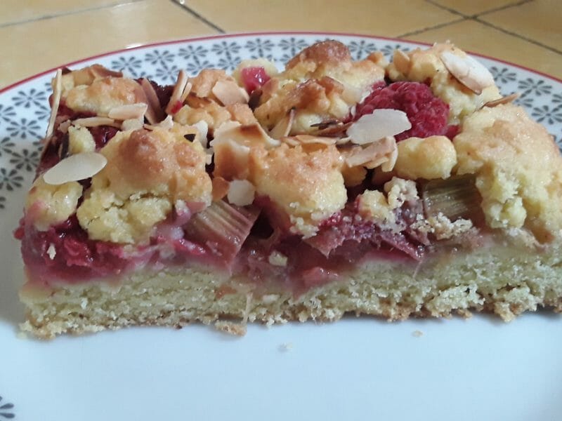 Cliquez pour zoomer ! Cookie-crumble rhubarbe framboises Thermomix par Dany33