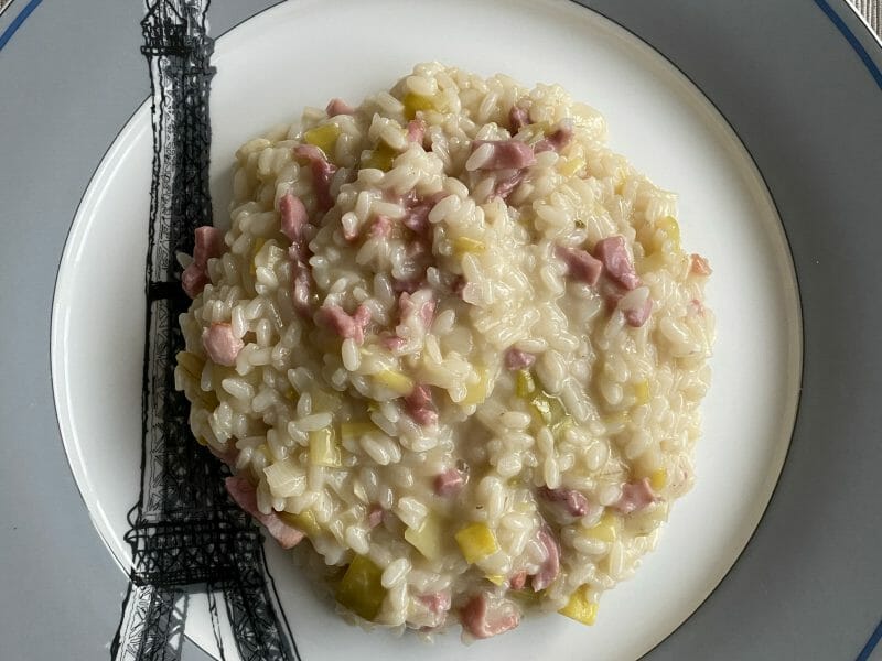 Cliquez pour zoomer ! Risotto poireaux et lardons Thermomix par mathjhr