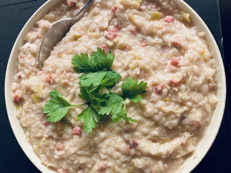 Cliquez pour zoomer ! Risotto poireaux et lardons Thermomix par cecedelapampa