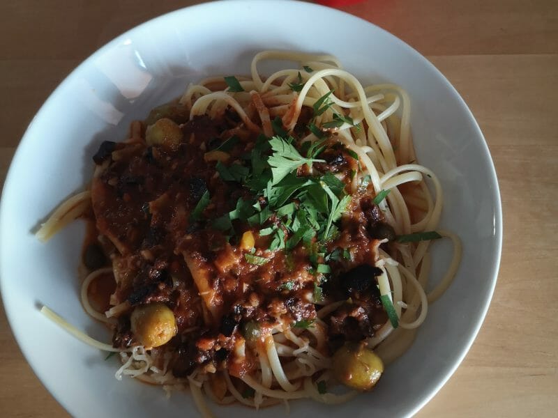 Cliquez pour zoomer ! Penne alla puttanesca Thermomix par Sandsab