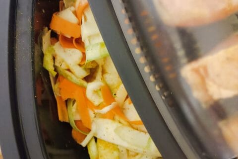 Cliquez pour zoomer ! Saumon sauce curry et tagliatelles de légumes Thermomix par tortuenana4