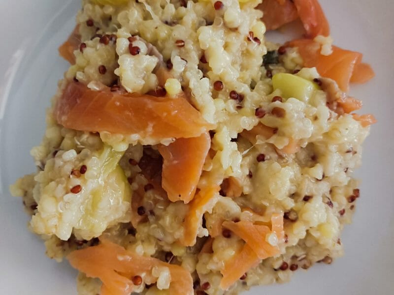 Cliquez pour zoomer ! Risotto de quinoa, courgettes et saumon Thermomix par tortuenana4