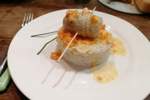 Cliquez pour zoomer ! Filets de sole aux crevettes et champignons Thermomix par vanessamat