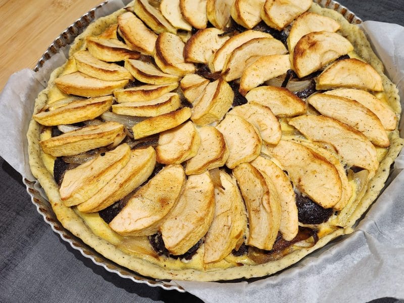 Cliquez pour zoomer ! Tarte au boudin noir et aux pommes Thermomix par audrey59400