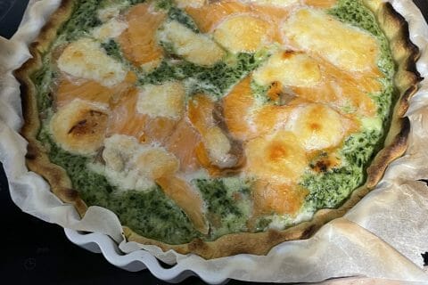 Cliquez pour zoomer ! Tarte épinards, saumon et chèvre Thermomix par juliette_56