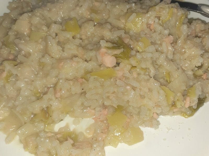 Cliquez pour zoomer ! Risotto poireaux et saumon fumé Thermomix par maiyah57