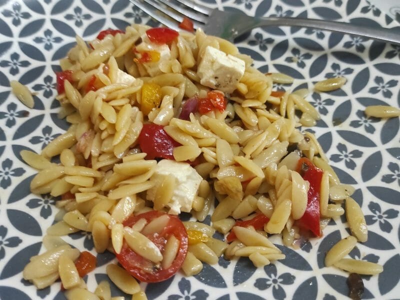 Cliquez pour zoomer ! Salade d’orzo à la méditerranéenne Thermomix par marie34300