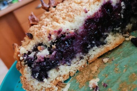 Cliquez pour zoomer ! Gâteau aux myrtilles façon crumble Thermomix par fannyg76