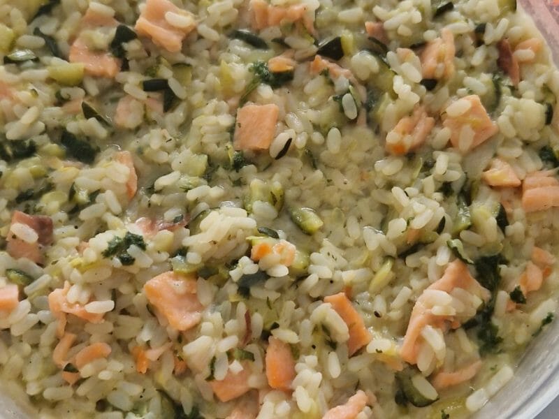 Cliquez pour zoomer ! Risotto courgettes saumon Thermomix par annemarie