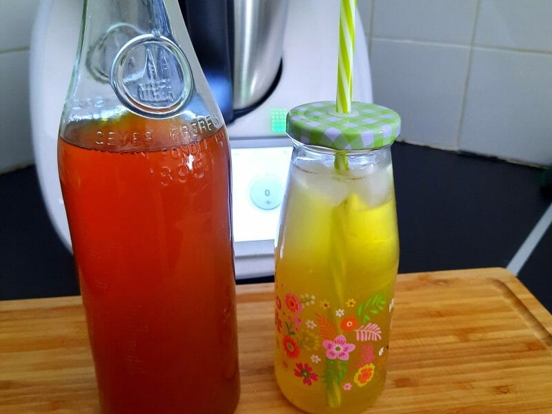 Cliquez pour zoomer ! Sirop de thé glacé – Ice tea citron menthe Thermomix par gaenia33