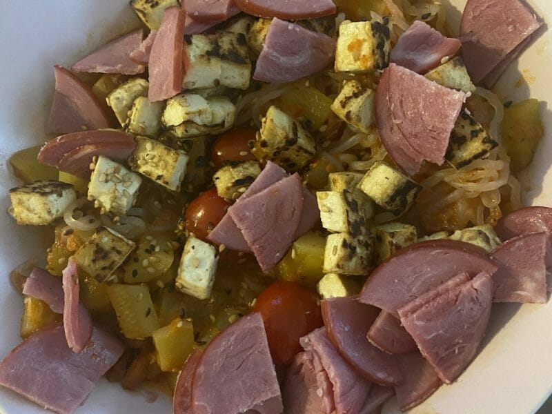 Cliquez pour zoomer ! Concombre cuit lardons tomate paprika Thermomix par angel011401