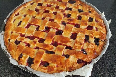 Cliquez pour zoomer ! Tarte aux fraises et à la rhubarbe Thermomix par luciahamb
