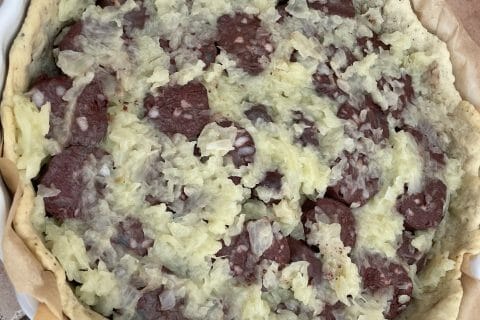 Cliquez pour zoomer ! Tarte au boudin noir et aux pommes Thermomix par Samvlt
