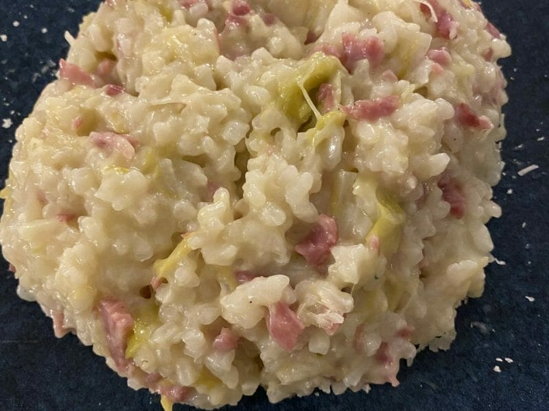 Cliquez pour zoomer ! Risotto poireaux et lardons Thermomix par tcheckeur