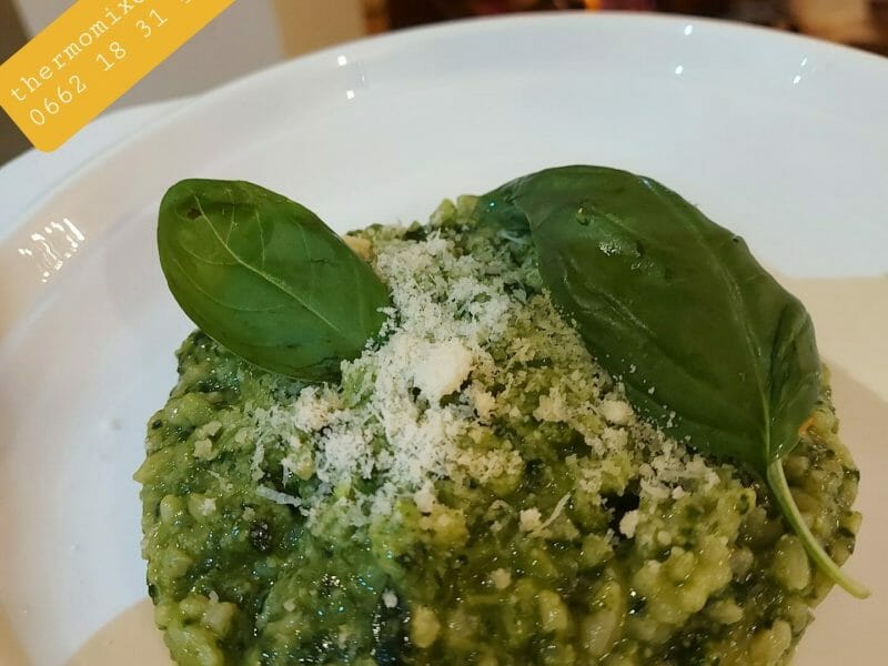 Cliquez pour zoomer ! Risotto au pesto d’épinards et basilic Thermomix par razane